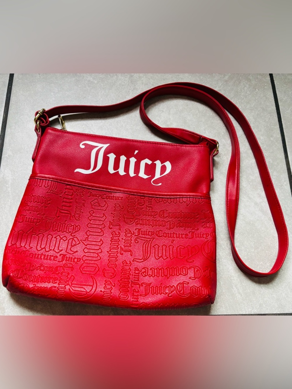 Juicy Couture "Shout It Out" Deboss Logo Crossbody Purse